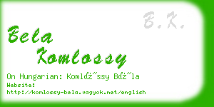 bela komlossy business card